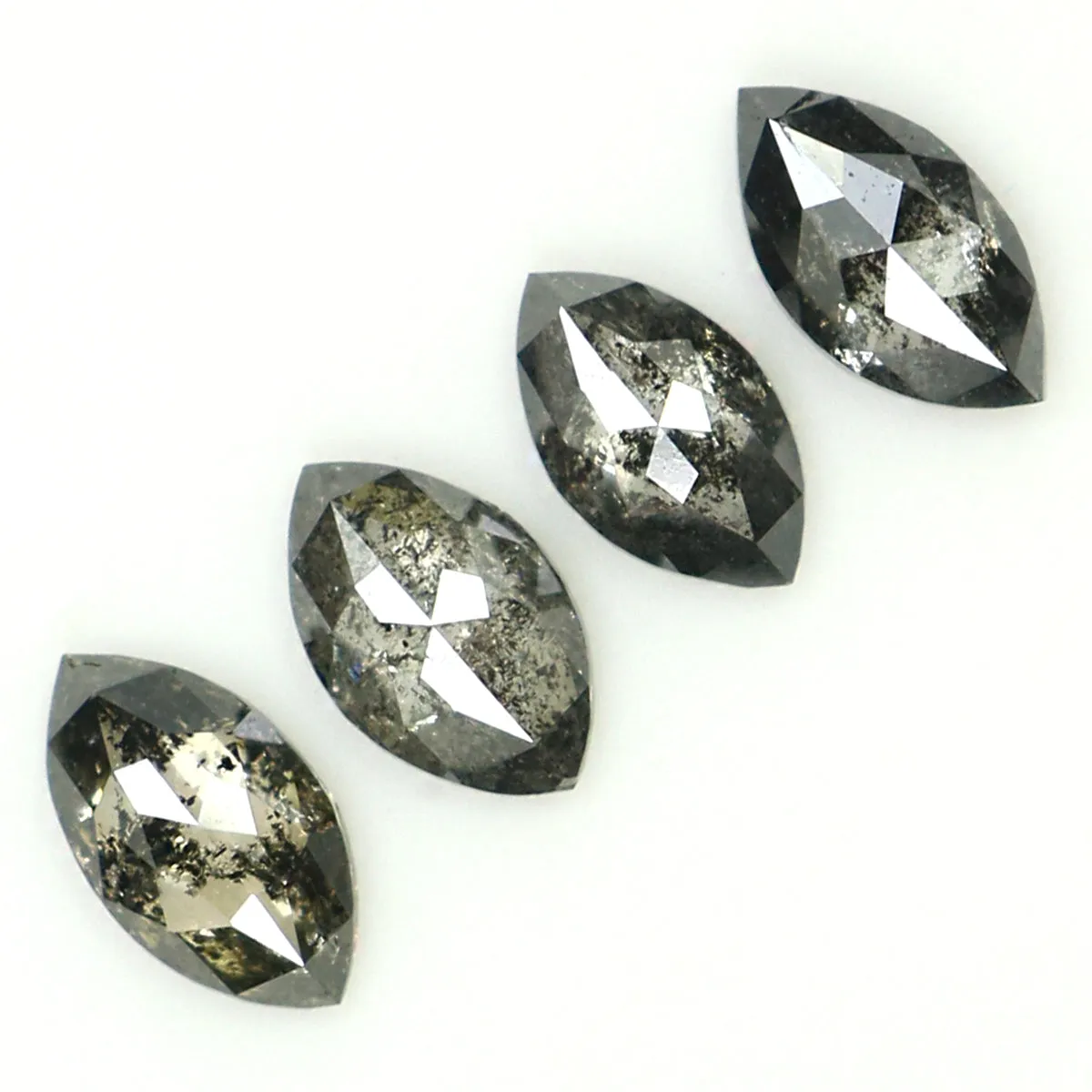 Natural Loose Marquise Salt And Pepper Diamond Black Grey Color 0.90 CT 5.25 MM Marquise Shape Rose Cut Diamond KDL1315