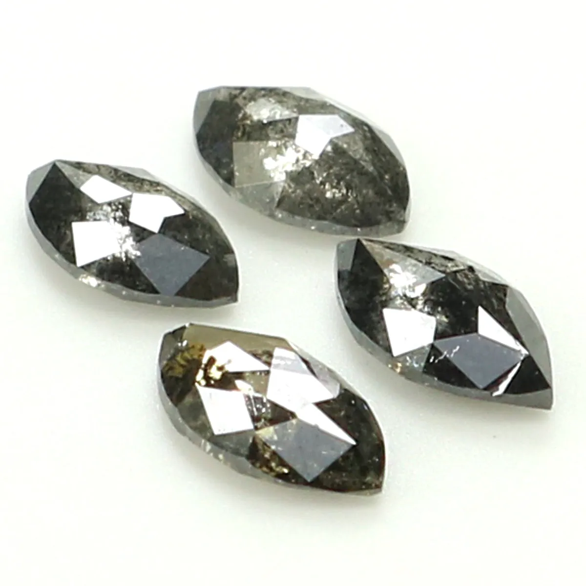 Natural Loose Marquise Salt And Pepper Diamond Black Grey Color 0.90 CT 5.25 MM Marquise Shape Rose Cut Diamond KDL1315