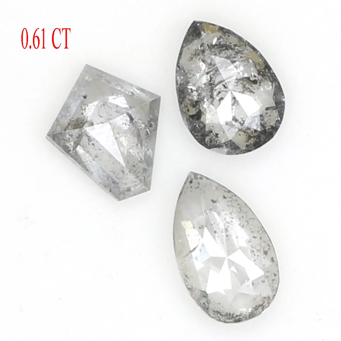 Natural Loose Mix Shape Salt And Pepper Diamond Black Grey Color 0.61 CT 4.65 MM Mix Shape Shape Rose Cut Diamond KDL1972