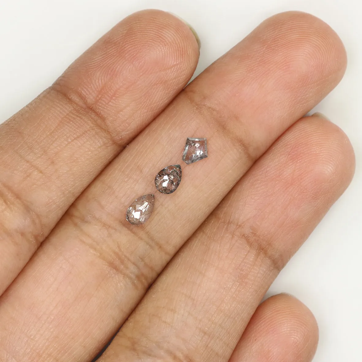 Natural Loose Mix Shape Salt And Pepper Diamond Black Grey Color 0.61 CT 4.65 MM Mix Shape Shape Rose Cut Diamond KDL1972