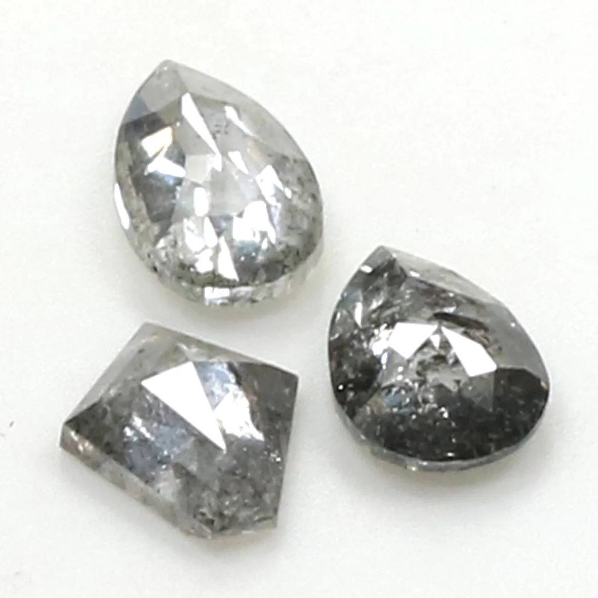 Natural Loose Mix Shape Salt And Pepper Diamond Black Grey Color 0.61 CT 4.65 MM Mix Shape Shape Rose Cut Diamond KDL1972