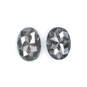 Natural Loose Oval Diamond, Salt And Pepper Oval Diamond, Natural Loose Diamond, Oval Rose Cut Diamond, 0.38 CT Oval Shape Diamo