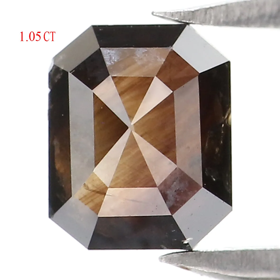 Natural Loose Radiant Diamond Brown Color 0.75 CT 5.75 MM Radiant Shape Rose Cut Diamond L8117