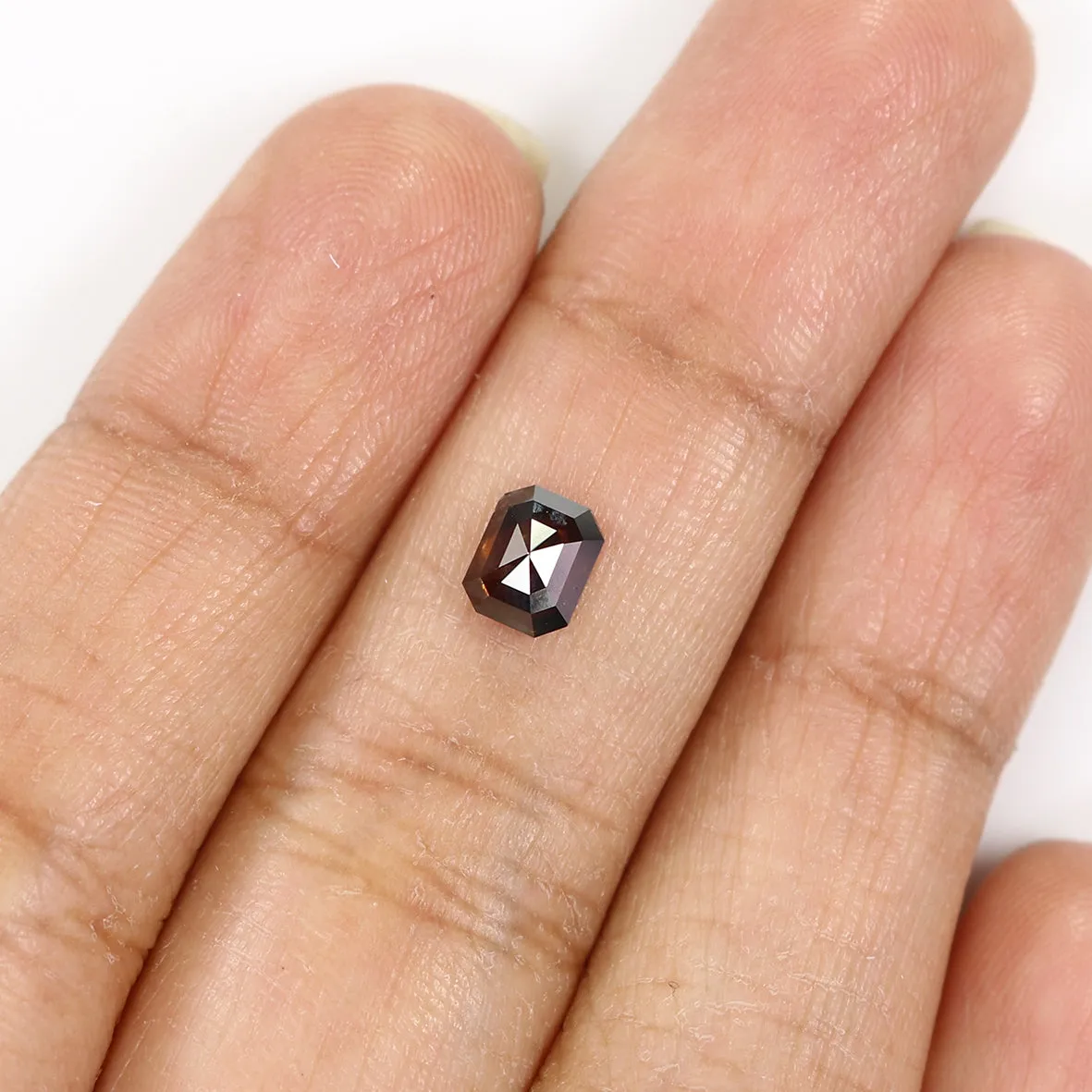 Natural Loose Radiant Diamond Brown Color 0.75 CT 5.75 MM Radiant Shape Rose Cut Diamond L8117