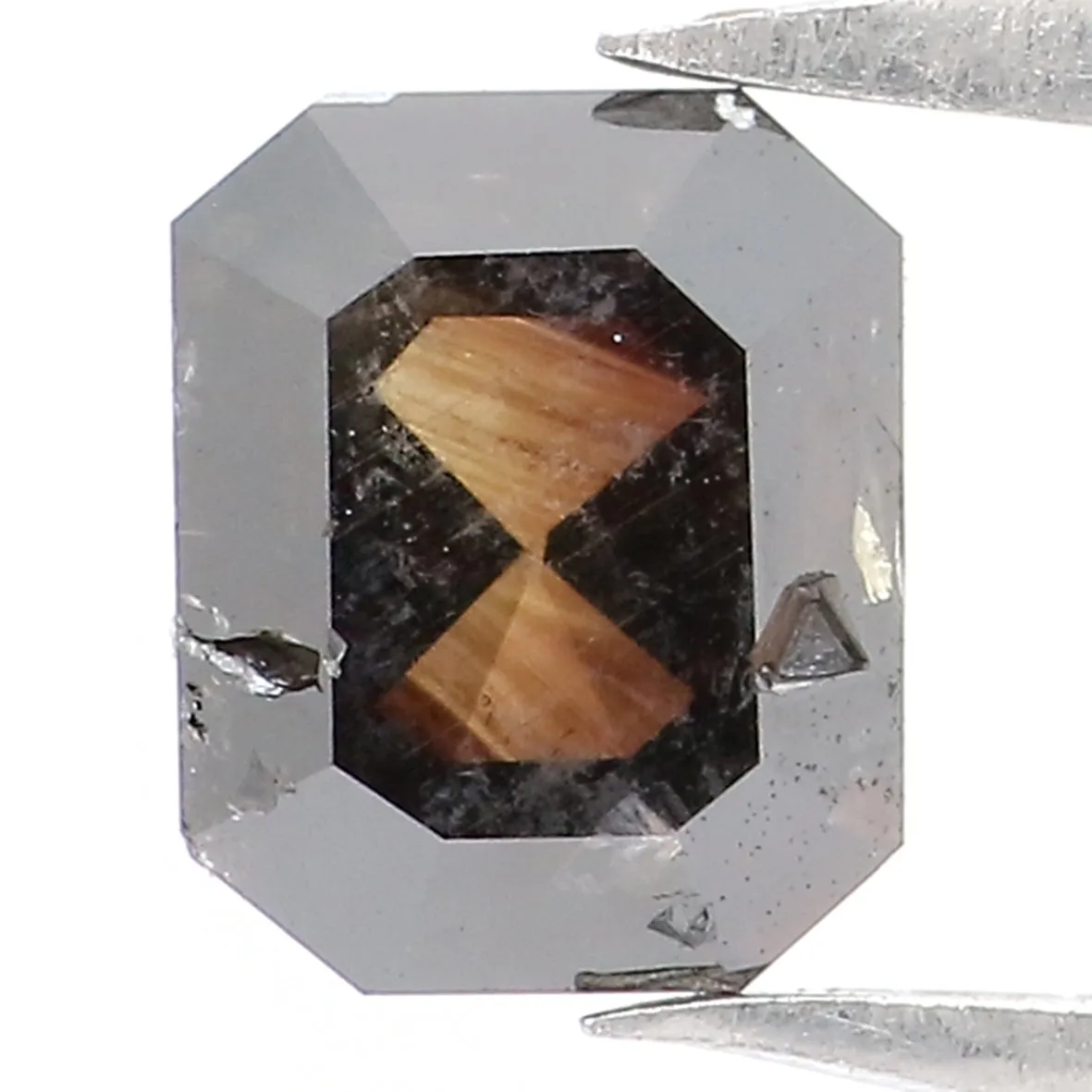 Natural Loose Radiant Diamond Brown Color 0.75 CT 5.75 MM Radiant Shape Rose Cut Diamond L8117