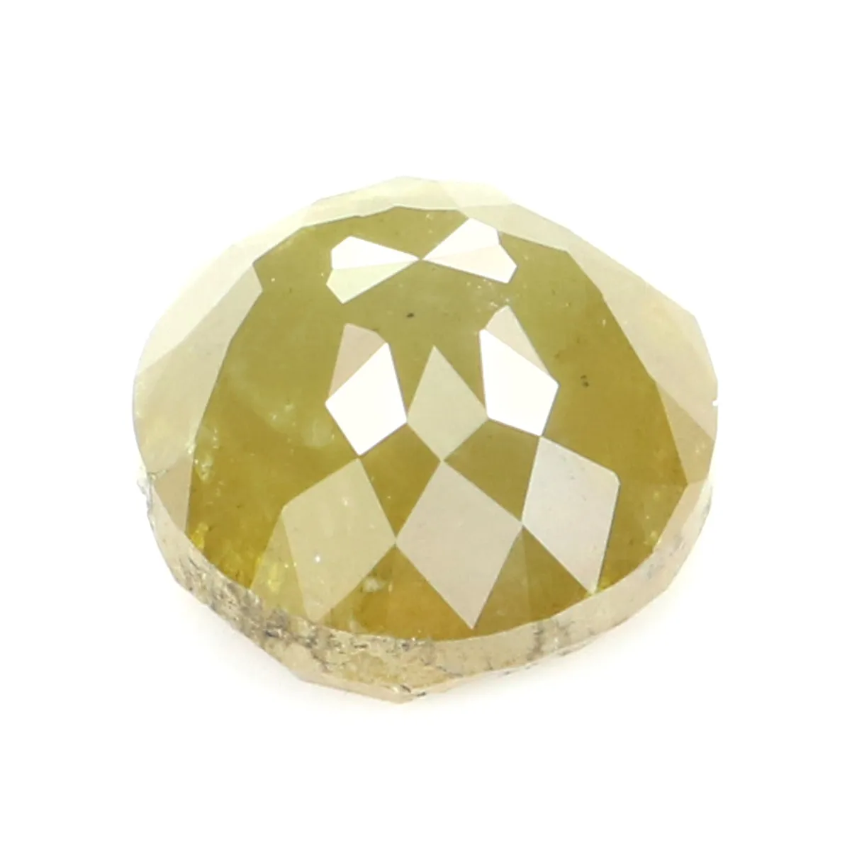 Natural Loose Rose Cut Green Yellow Color Diamond 1.87 CT 6.75 MM Round Rose Cut Shape Diamond L9857