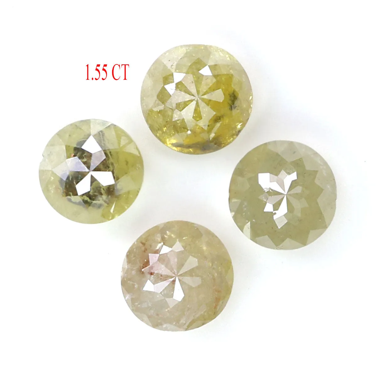 Natural Loose Rose Cut Grey Green Diamond Color 1.55 CT 4.00 MM Round Rose Cut Shape Diamond L5888