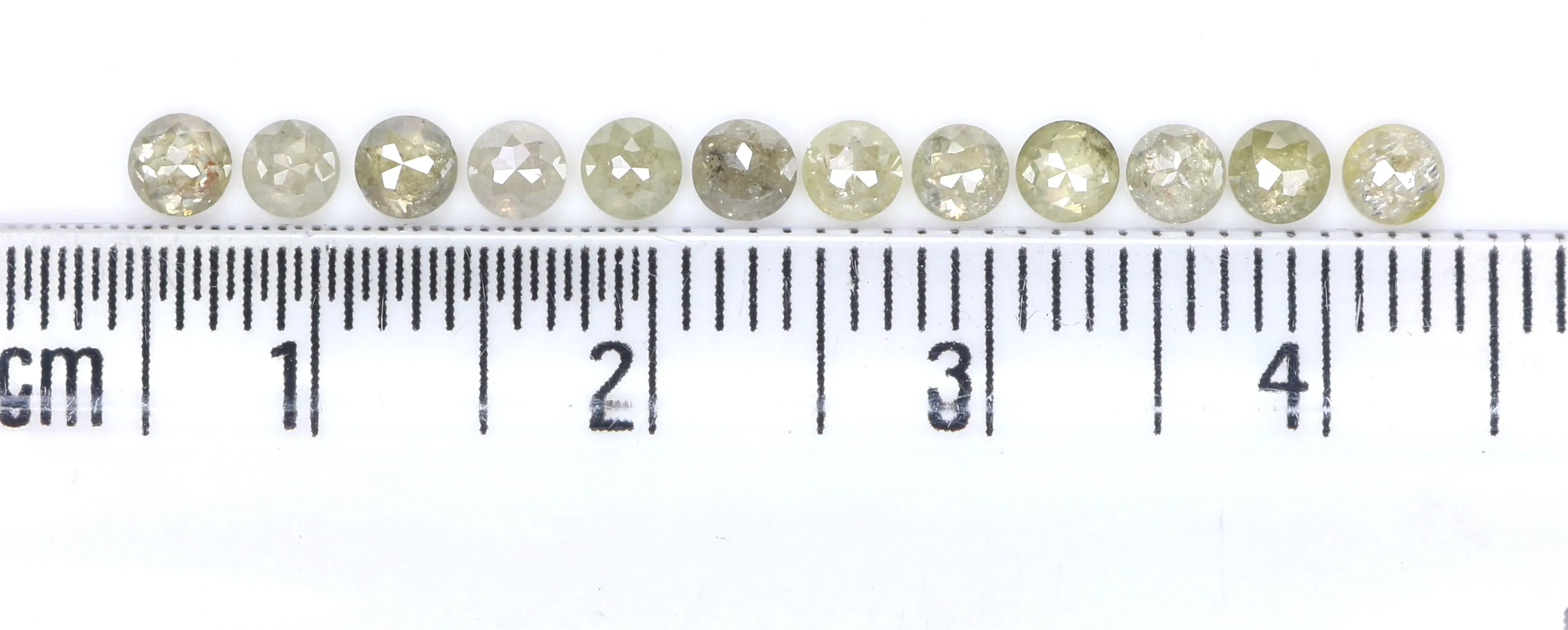 Natural Loose Rose Cut Grey Green Diamond Color 1.65 CT 3.05 MM Round Rose Cut Shape Diamond KR950