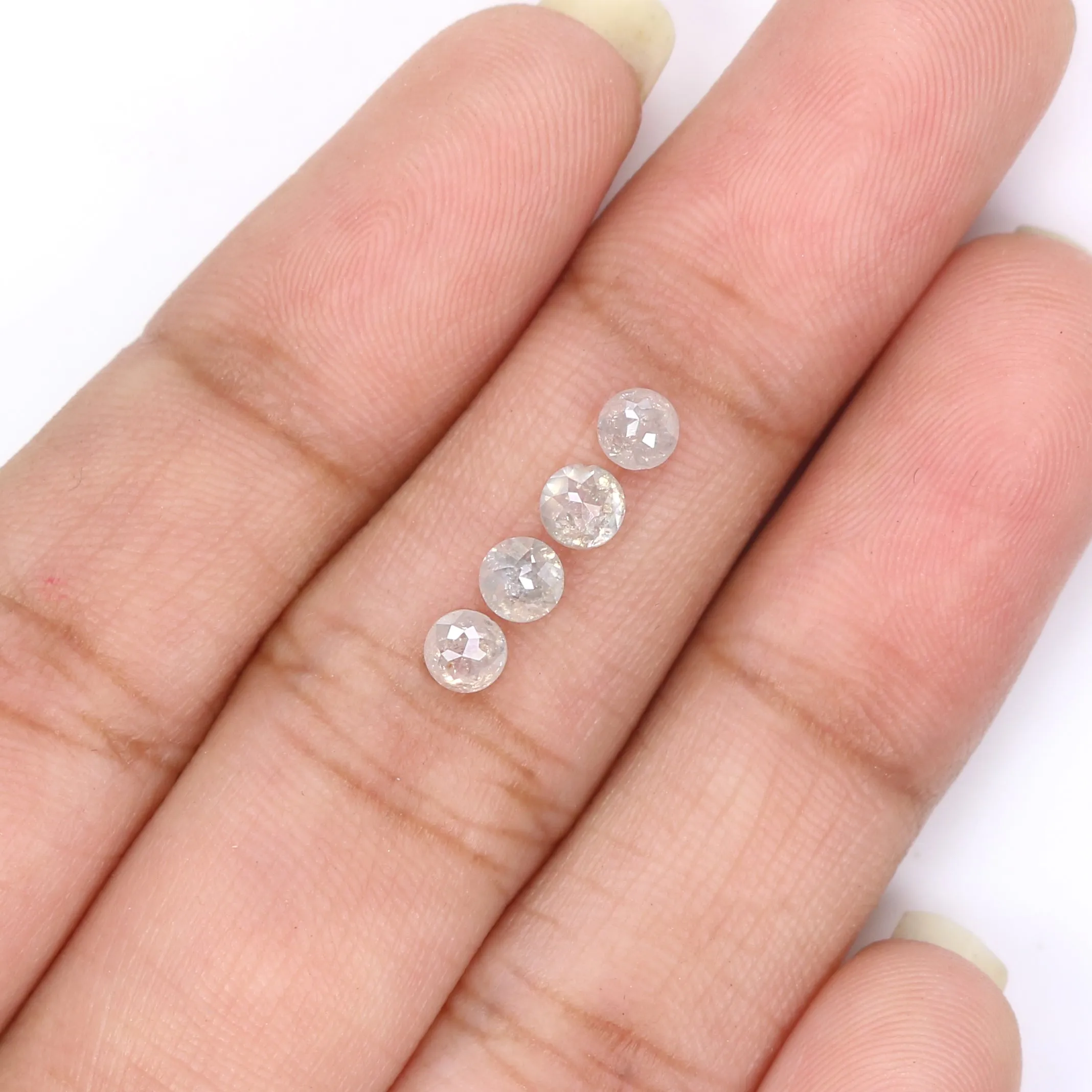 Natural Loose Rose Cut Salt And Pepper Diamond Grey Color 0.97 CT 3.50 MM Round Rose Cut Shape Diamond L6329