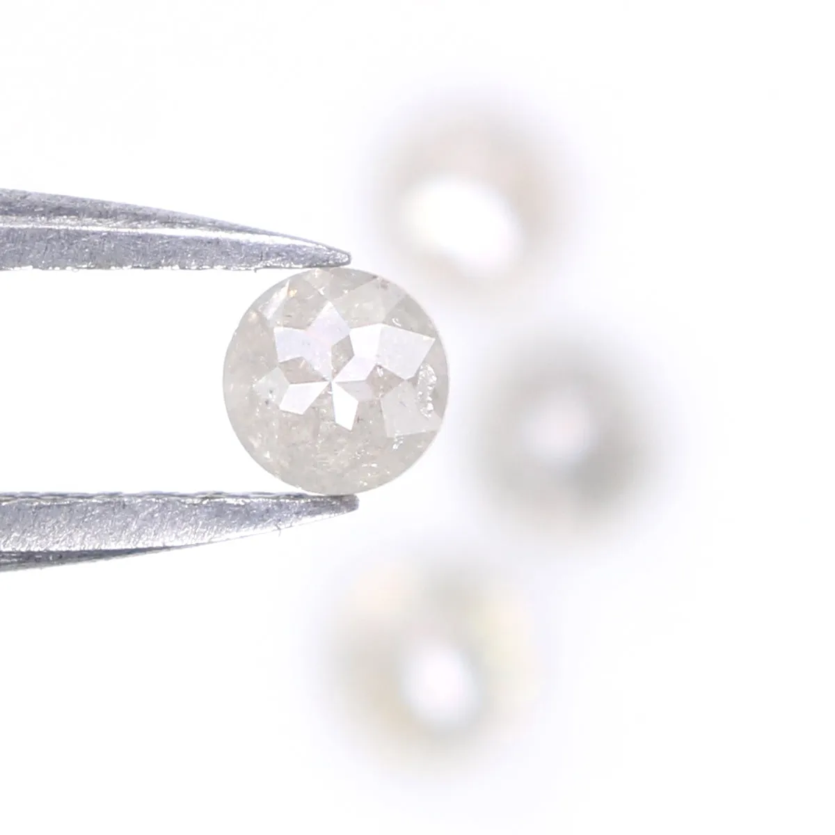 Natural Loose Rose Cut Salt And Pepper Diamond Grey Color 0.97 CT 3.50 MM Round Rose Cut Shape Diamond L6329