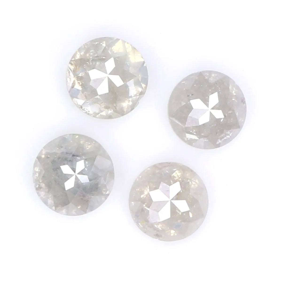 Natural Loose Rose Cut Salt And Pepper Diamond Grey Color 0.97 CT 3.50 MM Round Rose Cut Shape Diamond L6329