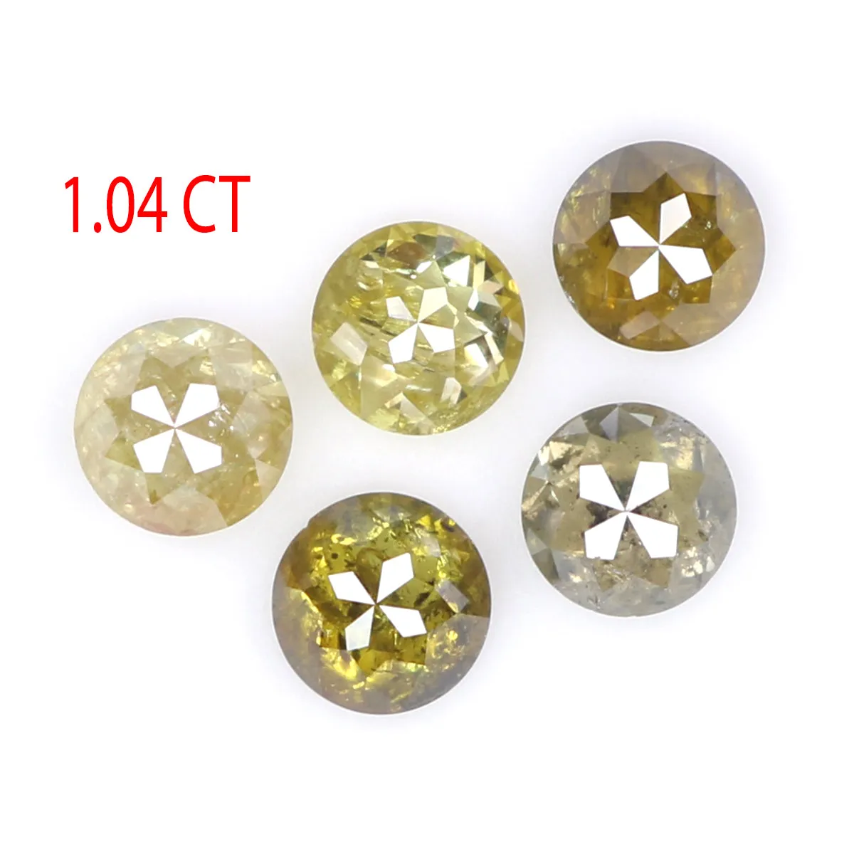 Natural Loose Rose Cut Yellow Brown Diamond Color 1.04 CT 3.30 MM Round Rose Cut Shape Diamond L9689