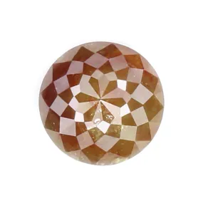 Natural Loose Rose Cut Yellow Brown Diamond Color 1.57 CT 6.60 MM Round Rose Cut Shape Diamond L8896