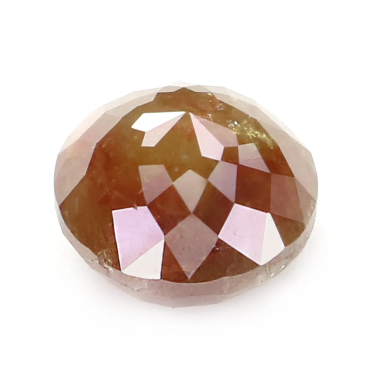 Natural Loose Rose Cut Yellow Brown Diamond Color 1.57 CT 6.60 MM Round Rose Cut Shape Diamond L8896