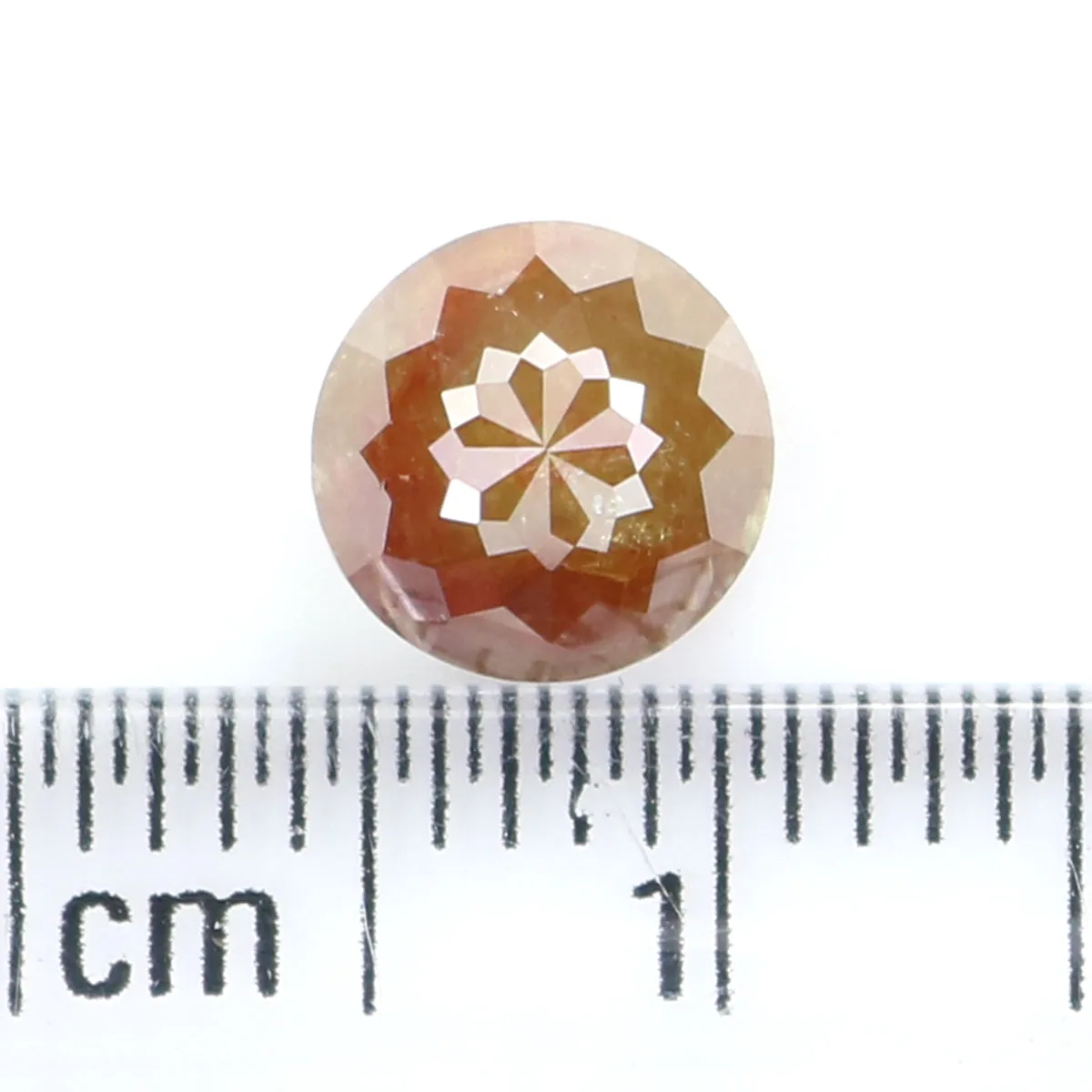 Natural Loose Rose Cut Yellow Brown Diamond Color 1.57 CT 6.60 MM Round Rose Cut Shape Diamond L8896