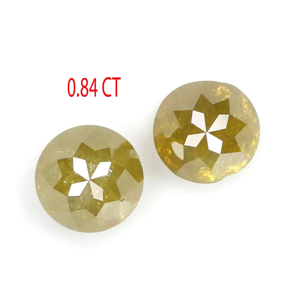 Natural Loose Rose Cut Yellow Green Color Diamond 0.84 CT 4.15 MM Round Rose Cut Shape Diamond KDK1203