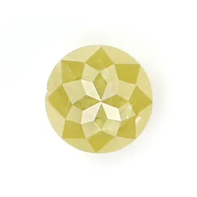 Natural Loose Rose Cut Yellow Green Diamond Color 0.55 CT 4.40 MM Round Rose Cut Shape Diamond KR1094