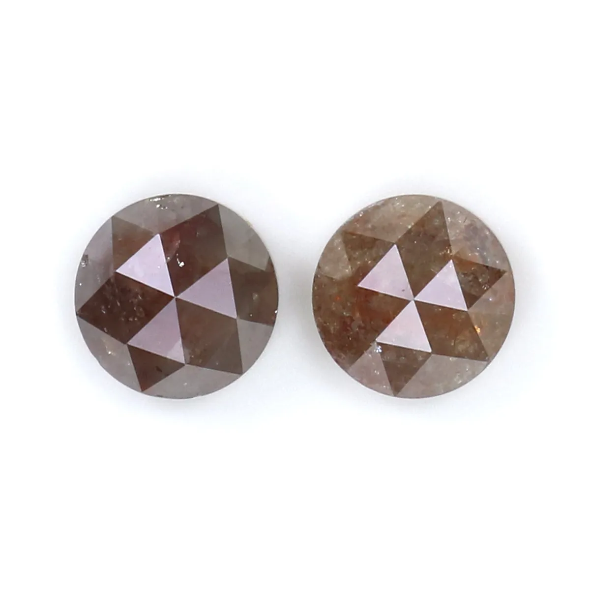 Natural Loose Round Rose Cut Grey Brown Color Diamond 1.51 CT 5.40 MM Round Rose Cut Shape Diamond L7794