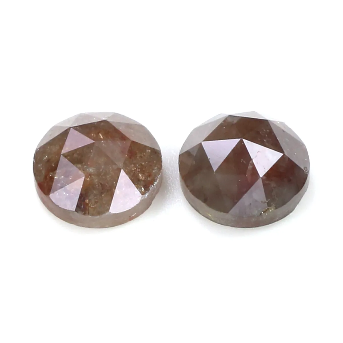 Natural Loose Round Rose Cut Grey Brown Color Diamond 1.51 CT 5.40 MM Round Rose Cut Shape Diamond L7794