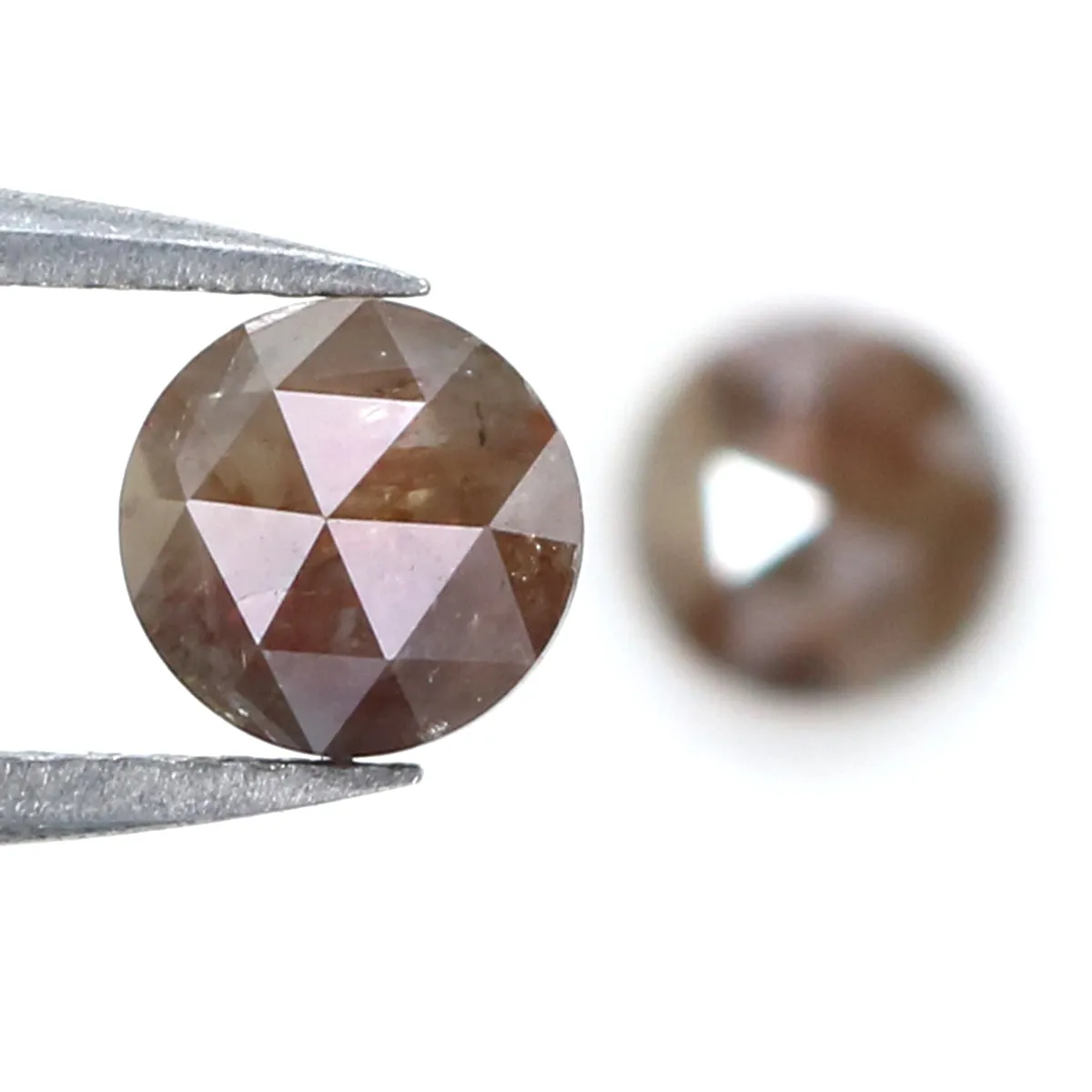 Natural Loose Round Rose Cut Grey Brown Color Diamond 1.51 CT 5.40 MM Round Rose Cut Shape Diamond L7794