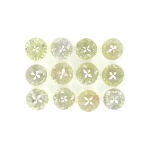 Natural Loose Round Rose Cut Light Yellow Color Diamond 1.31 CT 2.70 MM Round Rose Cut Shape Diamond L5628