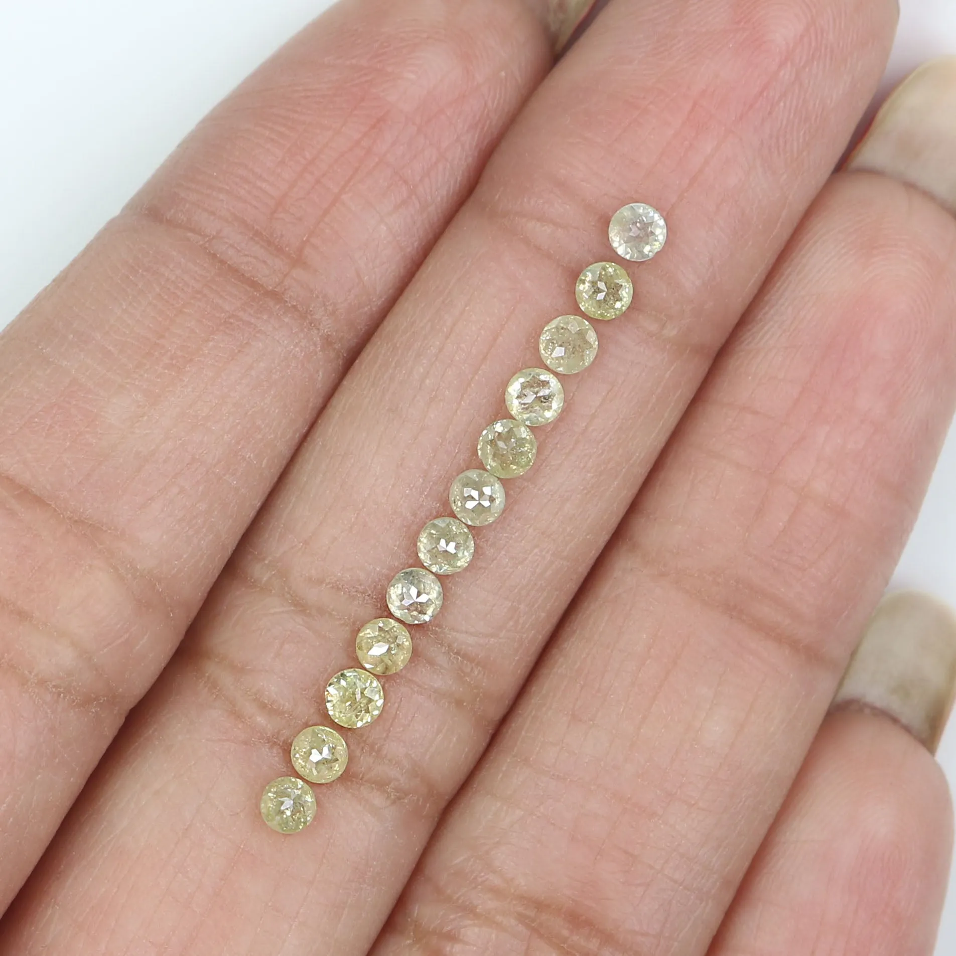 Natural Loose Round Rose Cut Light Yellow Color Diamond 1.31 CT 2.70 MM Round Rose Cut Shape Diamond L5628