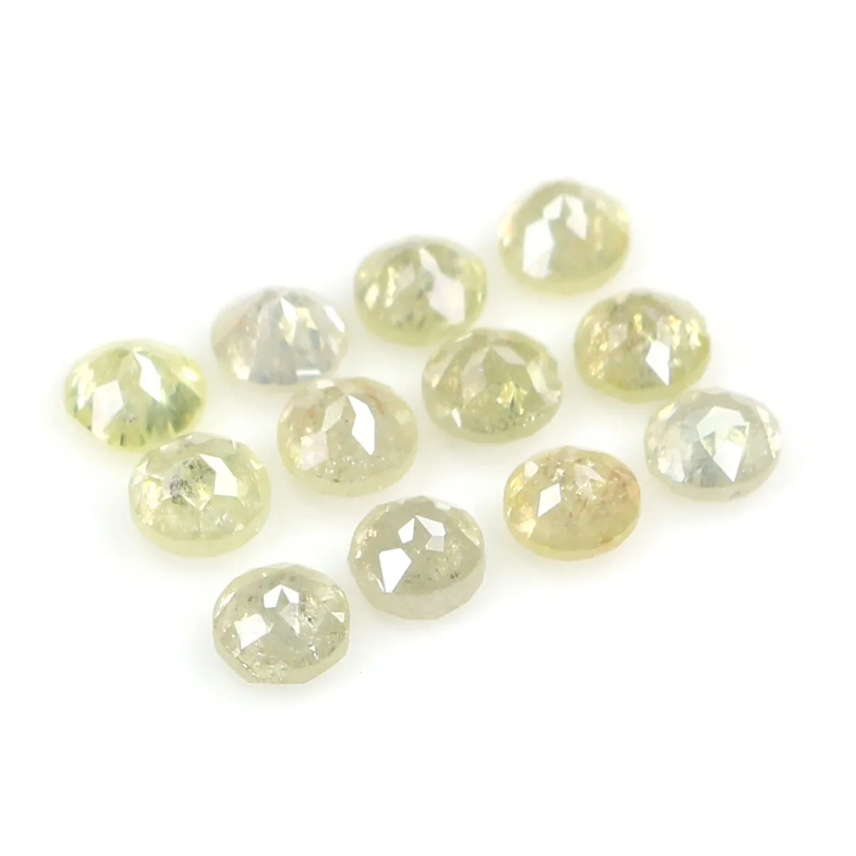 Natural Loose Round Rose Cut Light Yellow Color Diamond 1.31 CT 2.70 MM Round Rose Cut Shape Diamond L5628