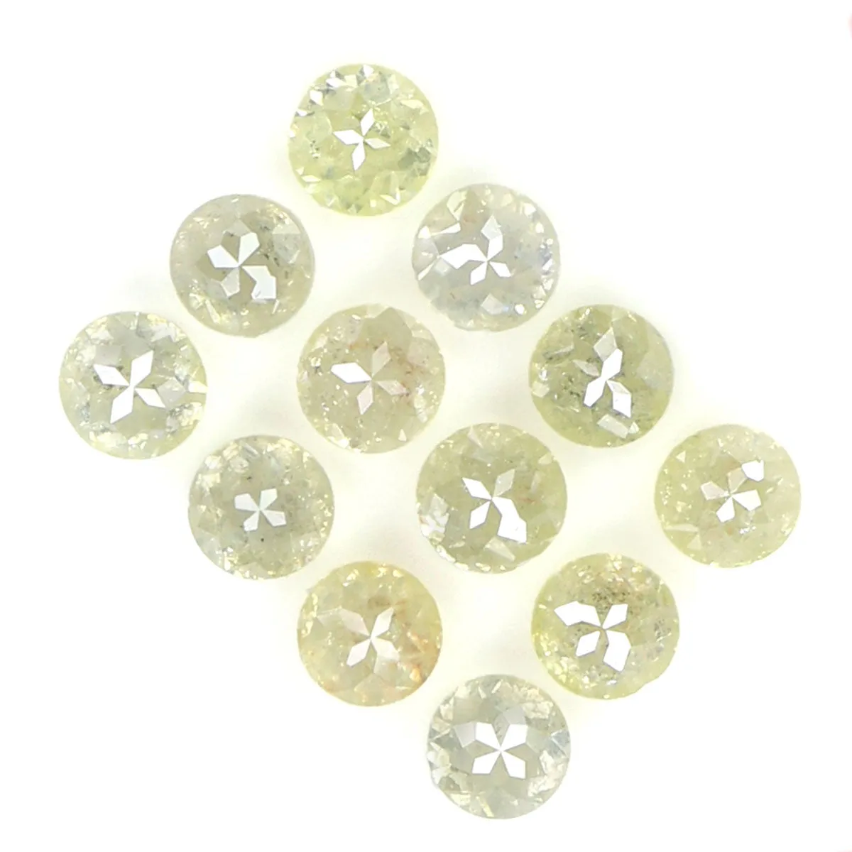 Natural Loose Round Rose Cut Light Yellow Color Diamond 1.31 CT 2.70 MM Round Rose Cut Shape Diamond L5628