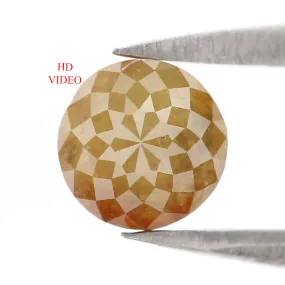 Natural Loose Round Rose Cut Yellow Brown Color Diamond 0.79 CT 5.40 MM Rose Cut Shape Diamond L8843