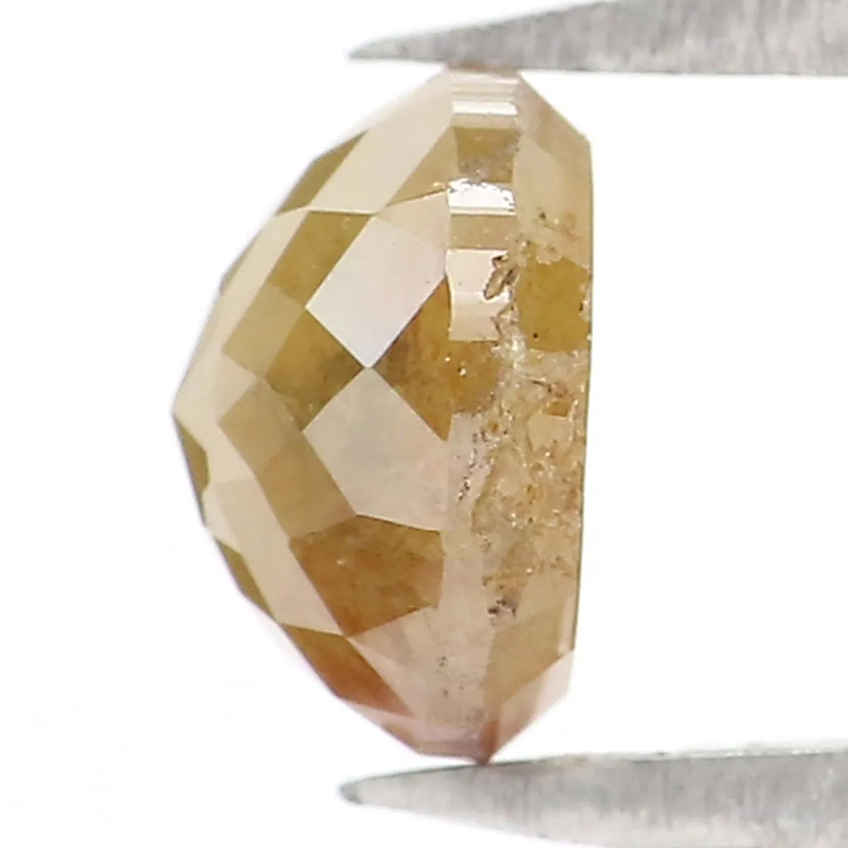 Natural Loose Round Rose Cut Yellow Brown Color Diamond 0.79 CT 5.40 MM Rose Cut Shape Diamond L8843