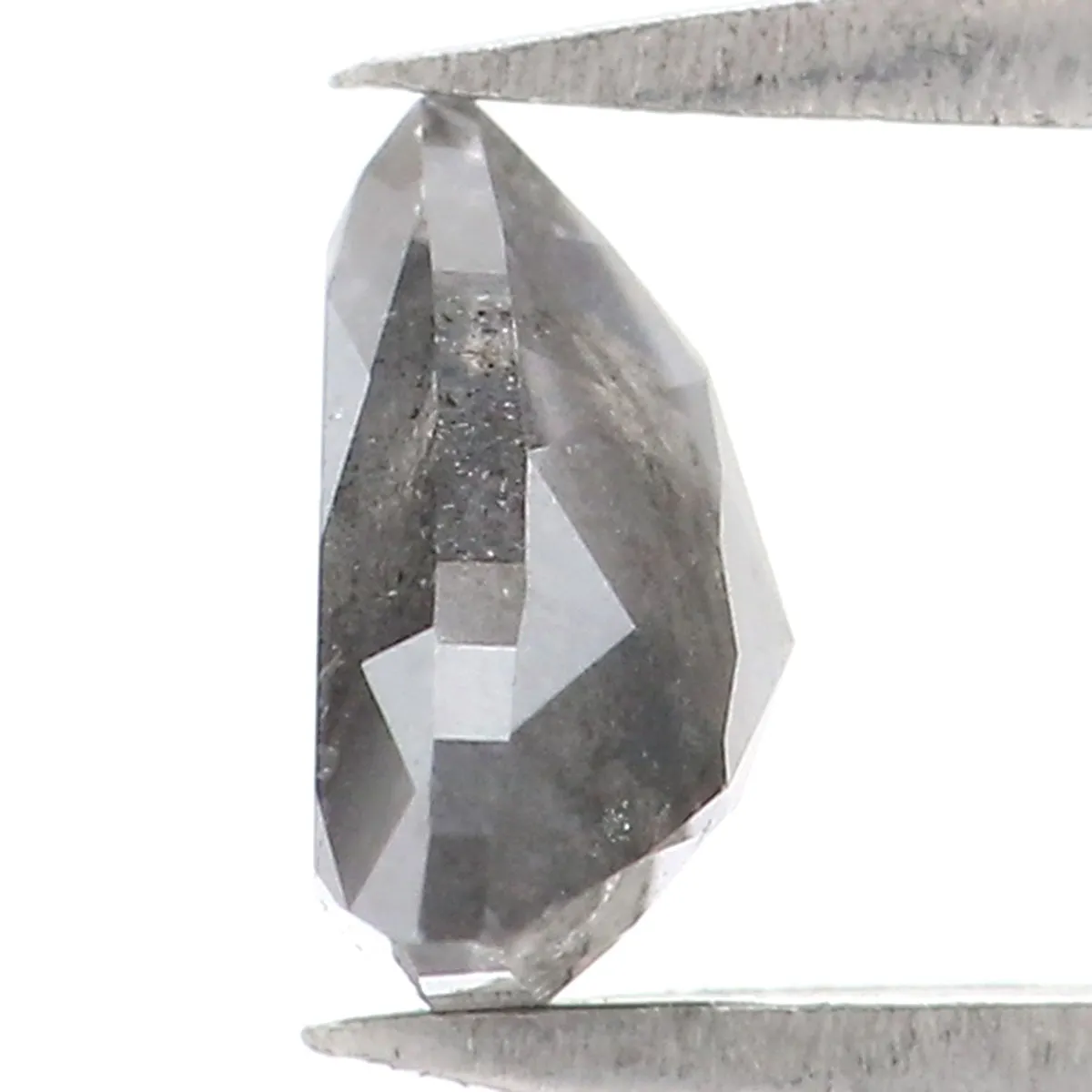 Natural Loose Triangle Salt And Pepper Diamond Black Grey Color 0.86 CT 6.60 MM Triangle Shape Rose Cut Diamond L8321