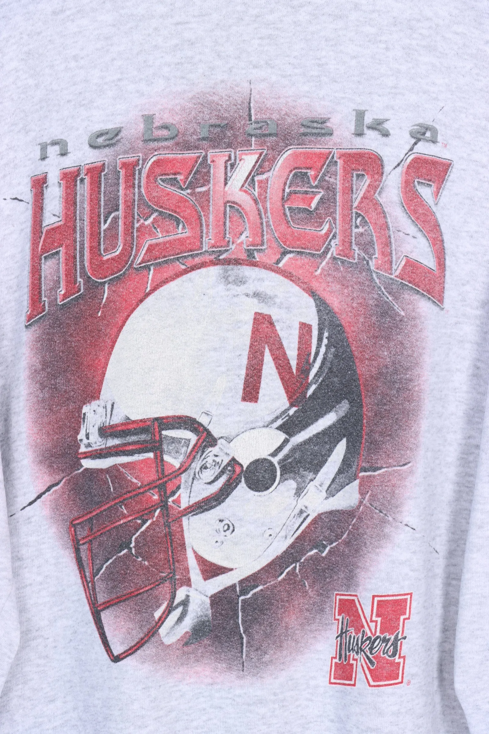 Nebraska Huskers College Football Red & Grey Thin Sweatshirt (XL)