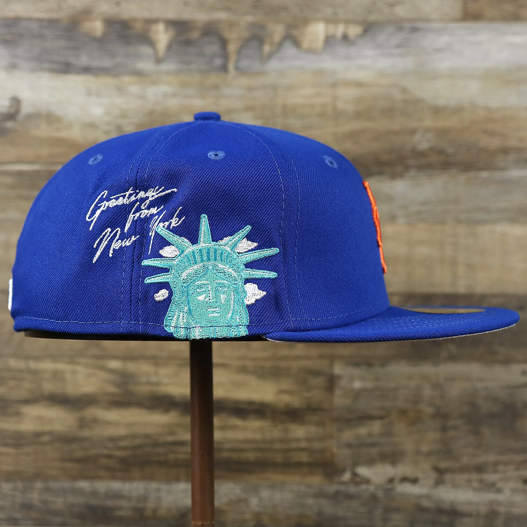 New York Mets Lady Liberty Cloud Icon Side Patch Gray Bottom 59Fifty Fitted Cap | Royal Blue 59Fifty Cap