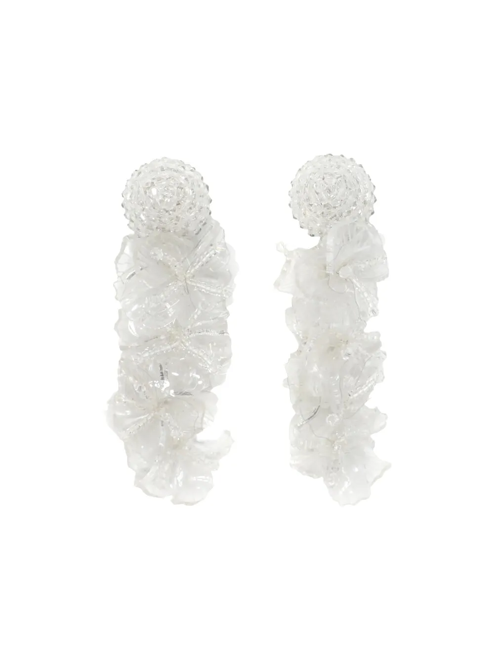 Oscar de la Renta Large Flower and Bead Earrings (More Colors)