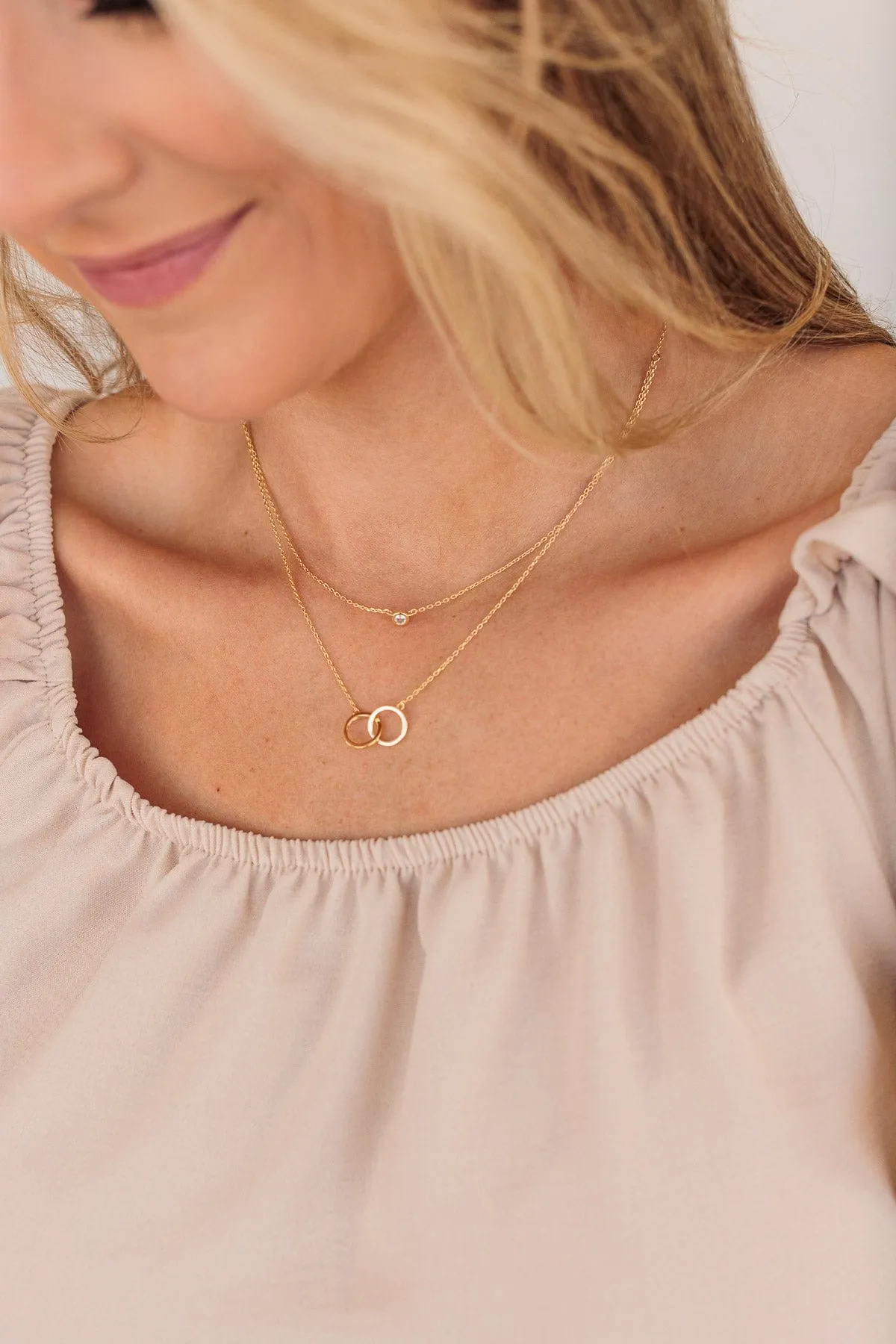 Our Fates Linked Together 2-Tier Necklace- Gold