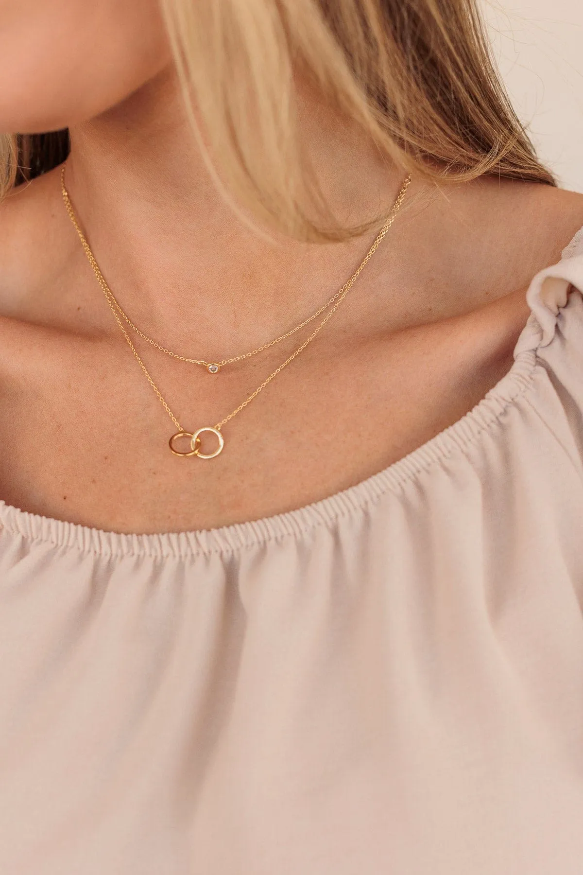 Our Fates Linked Together 2-Tier Necklace- Gold