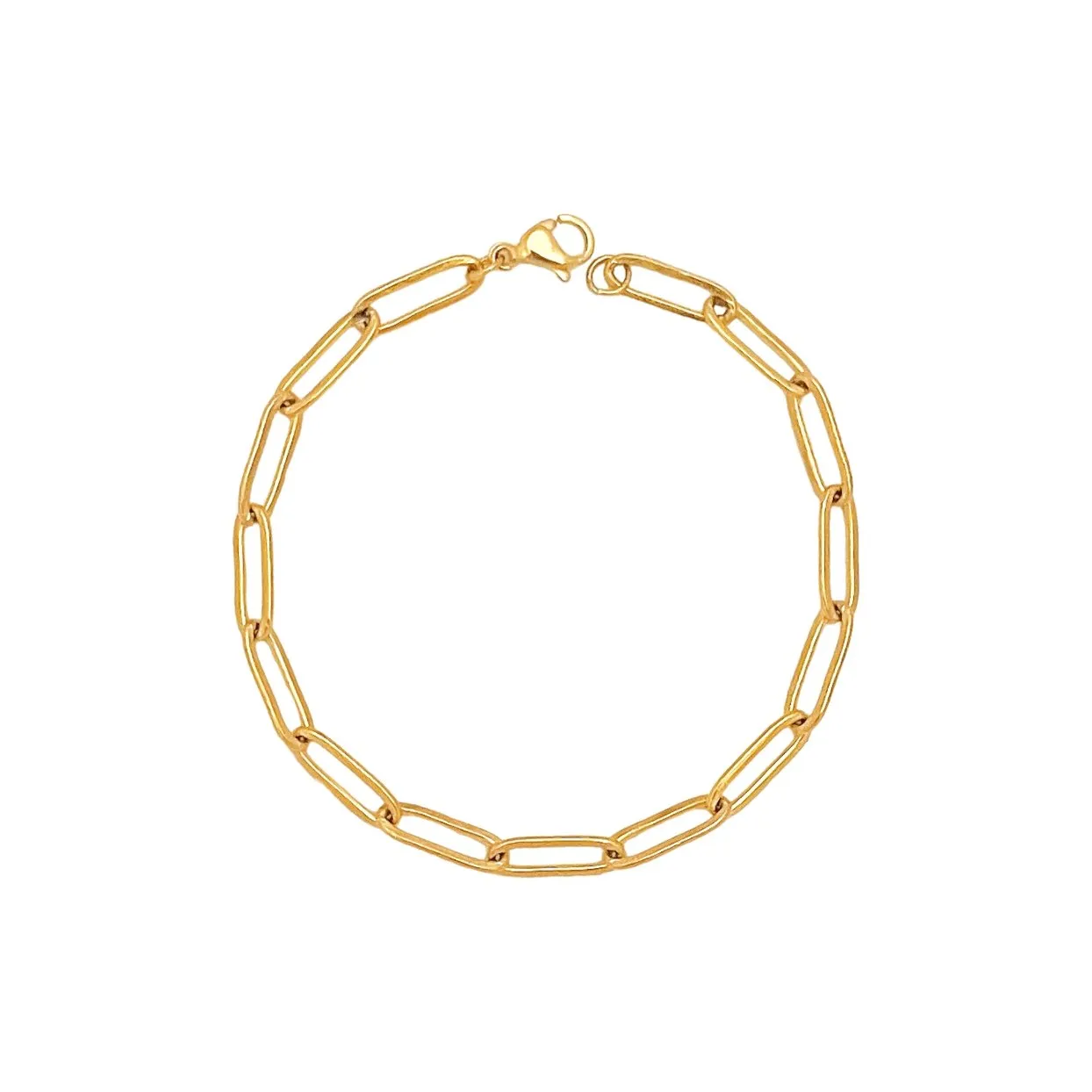 Paperclip Chain Bracelet Gold