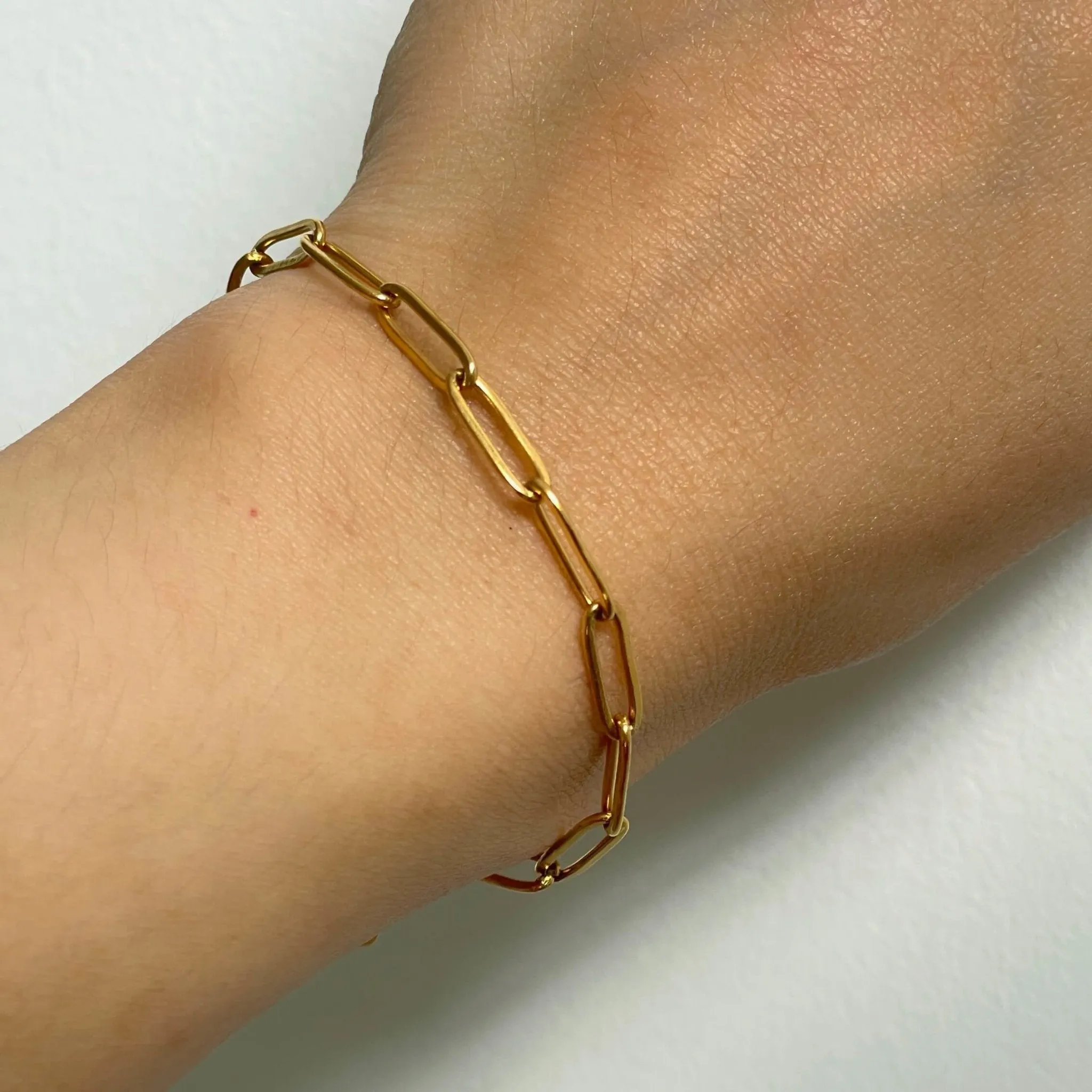 Paperclip Chain Bracelet Gold