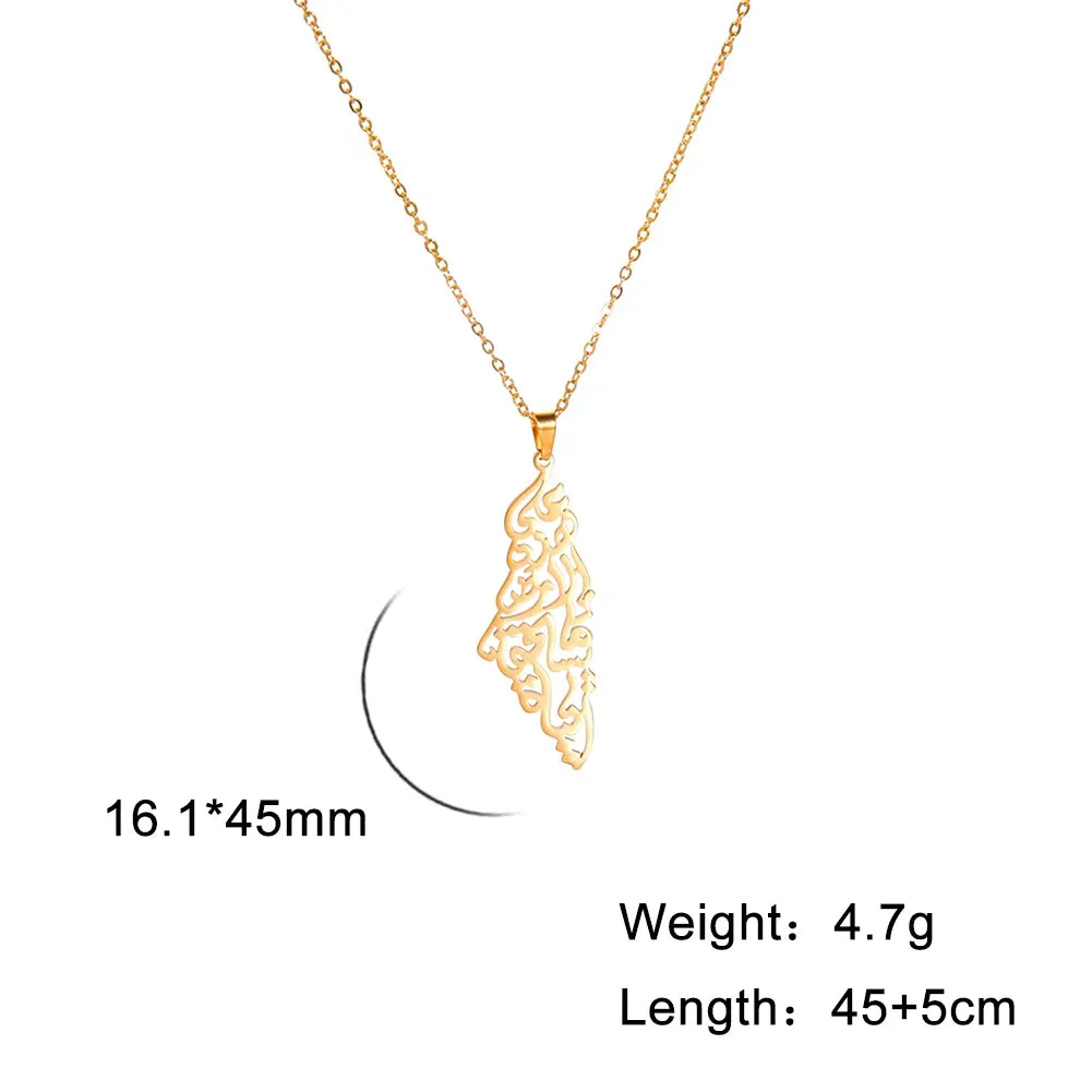 Pendant Necklace Stainless Steel Neck Chain Geography Jewelry