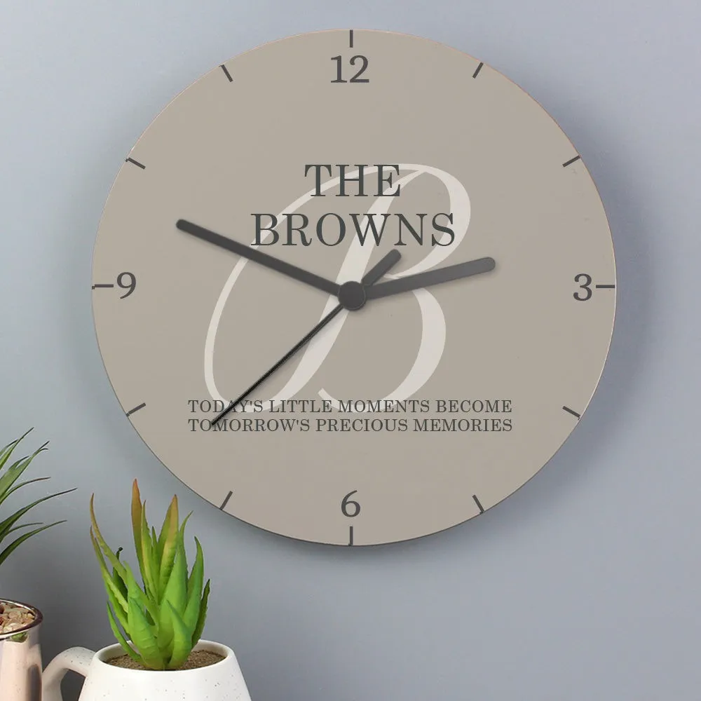 Personalised Family Wooden Clock