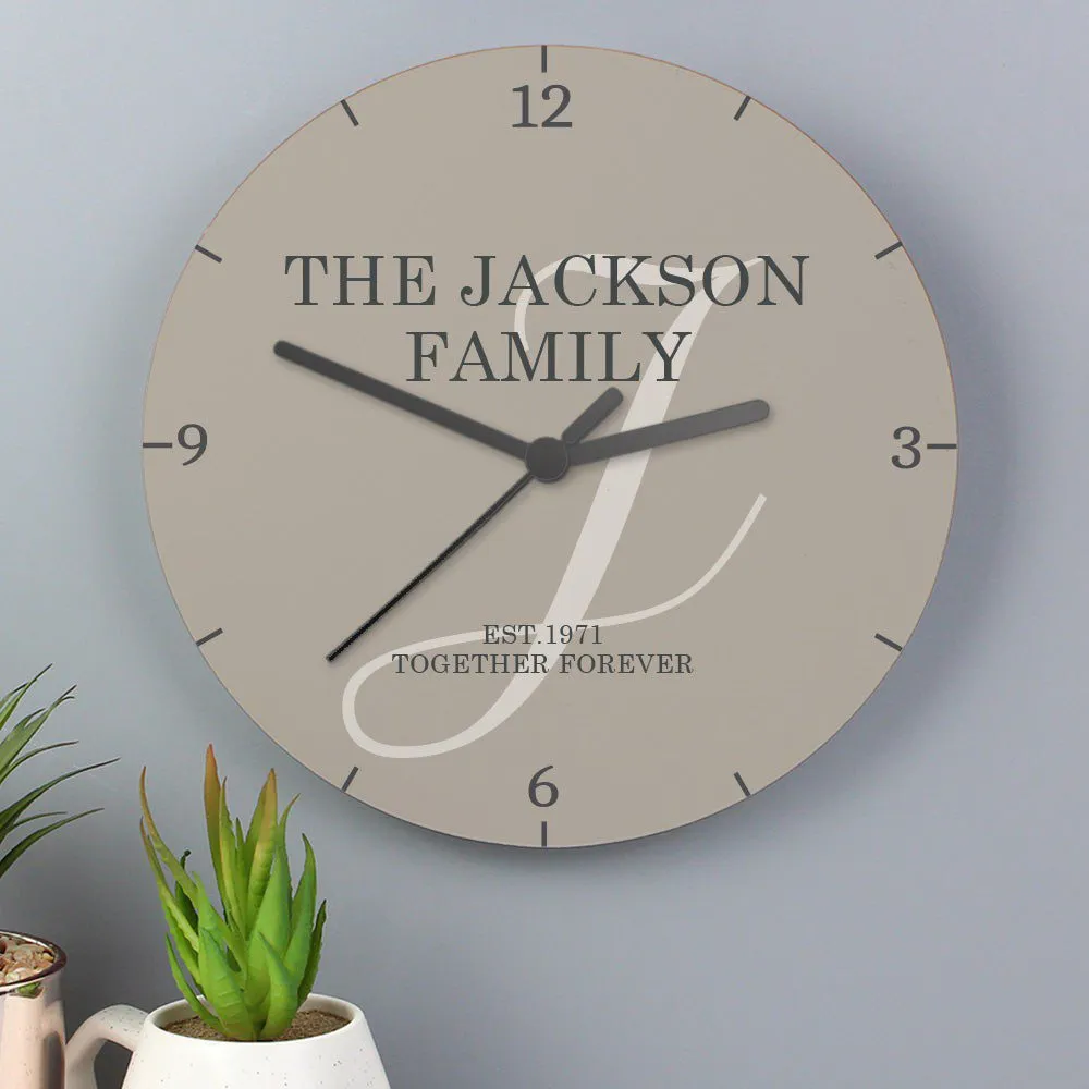 Personalised Family Wooden Clock