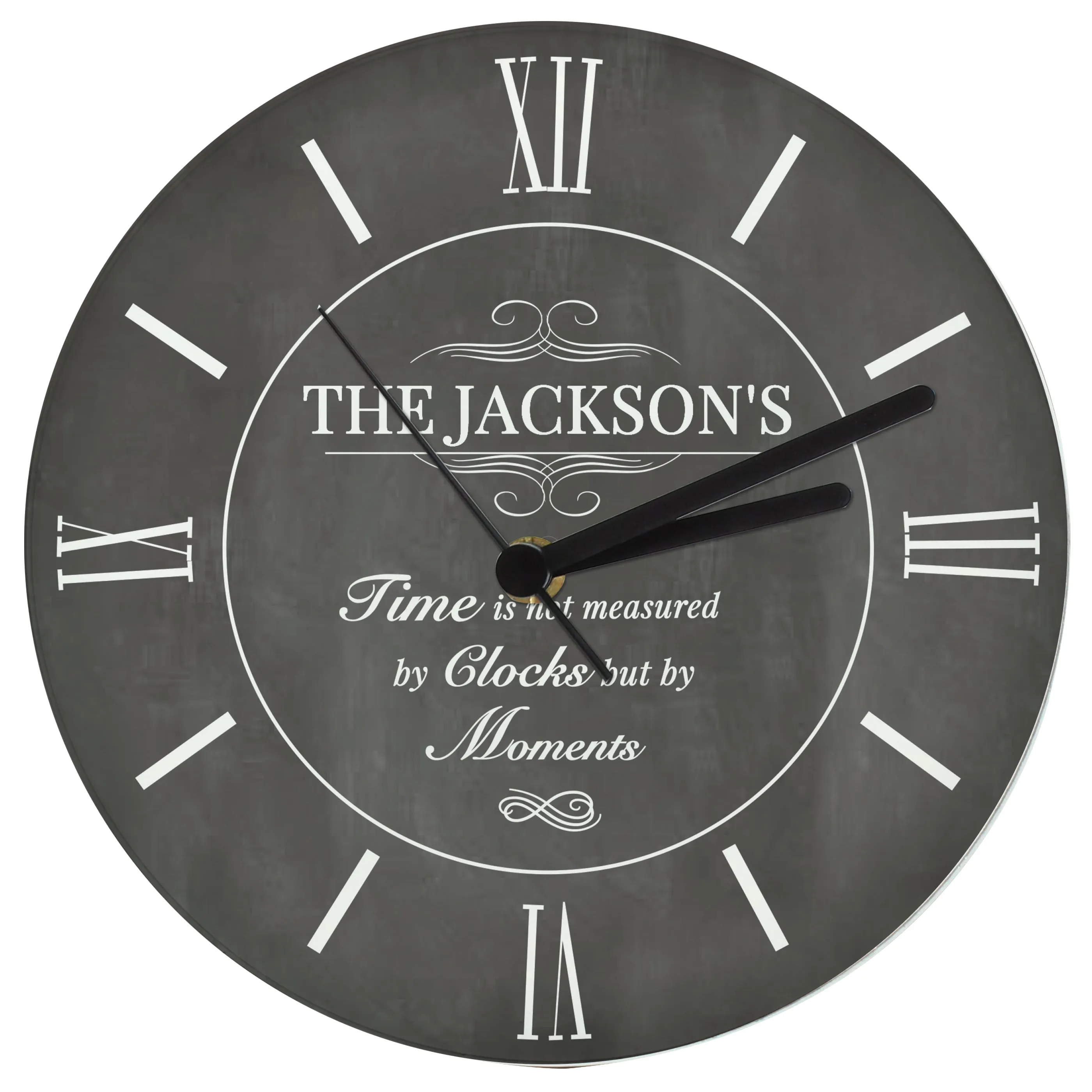 Personalised Measured In Moments Glass Clock