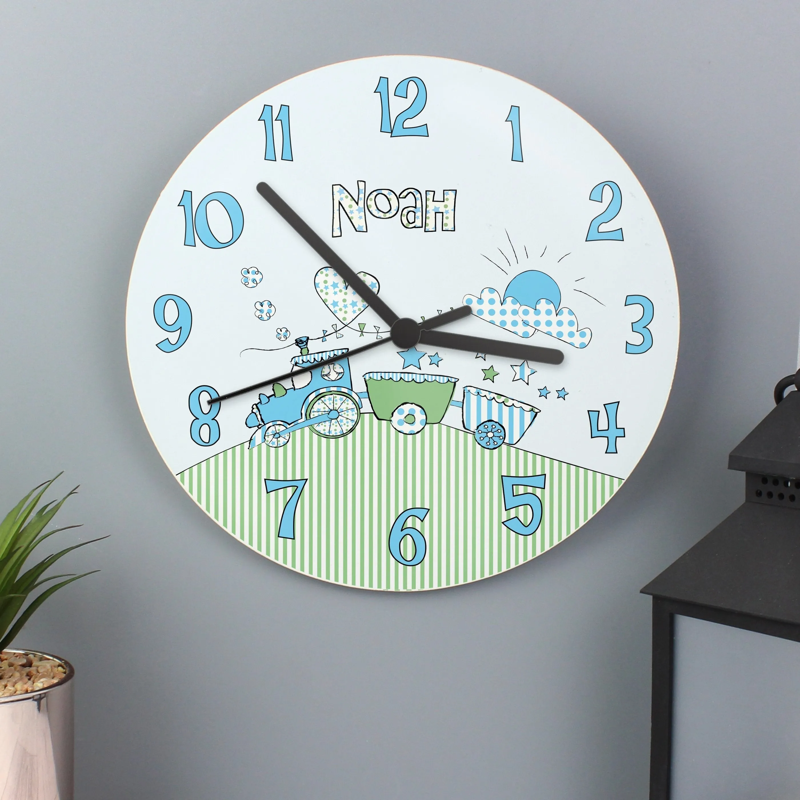 Personalised Whimsical Train Clock