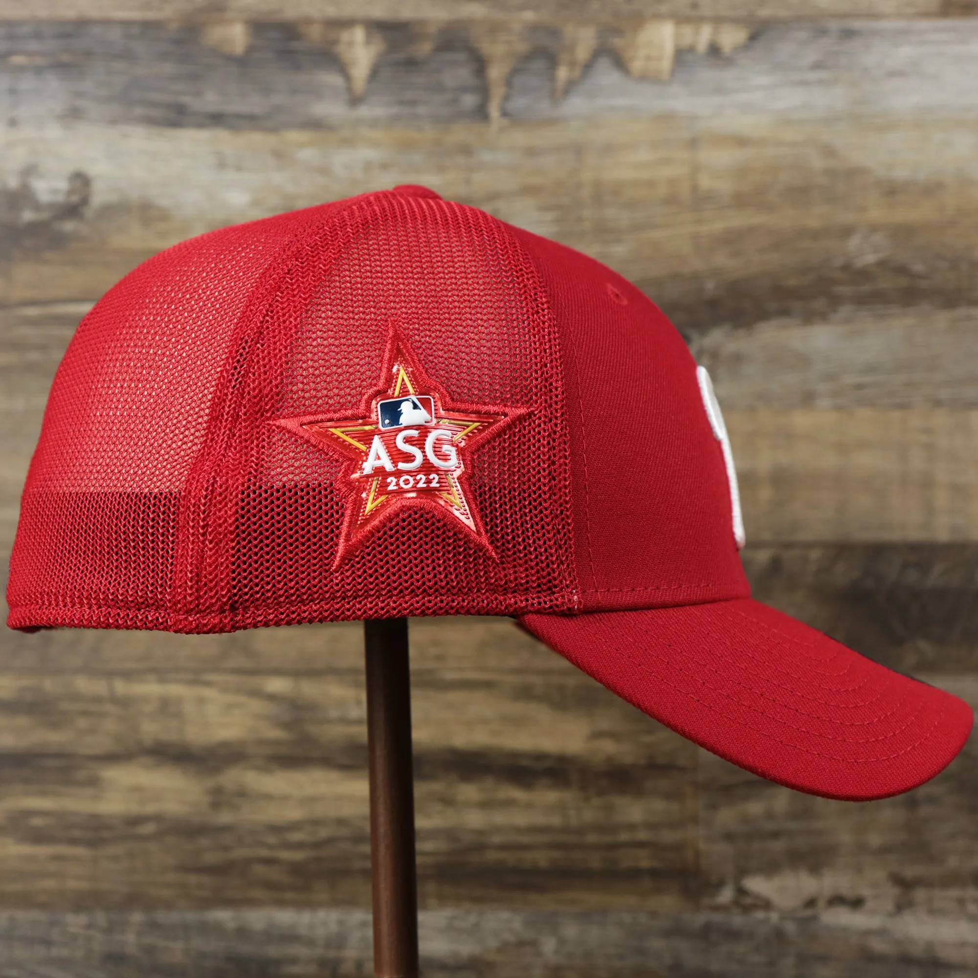 Philadelphia Phillies Metallic All Star Game MLB 2022 Side Patch 39Thirty Mesh FlexFit Cap | ASG 2022 Red 39Thirty Cap