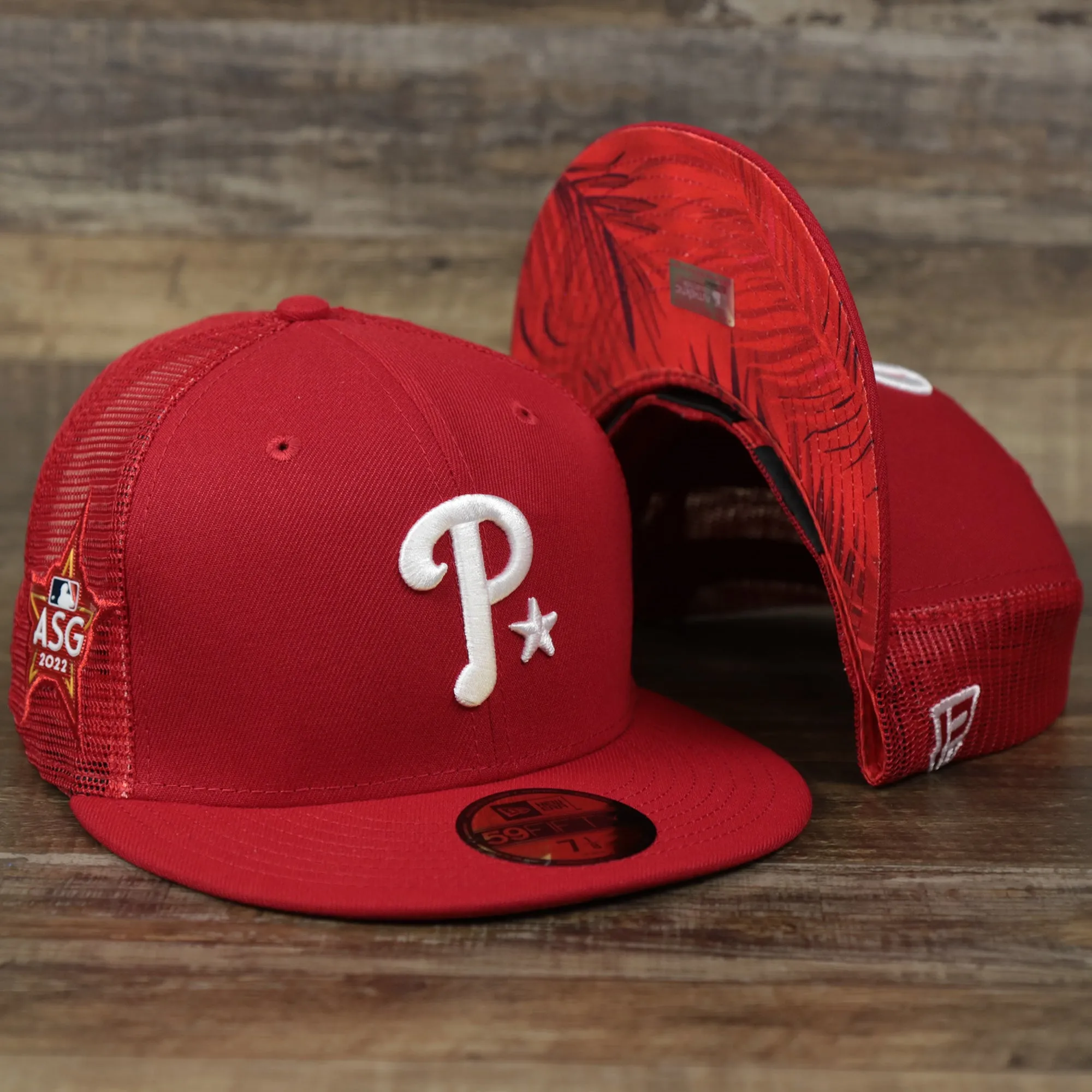 Philadelphia Phillies Metallic All Star Game MLB 2022 Side Patch 59Fifty Mesh Fitted Cap | ASG 2022 Red 59Fifty Cap