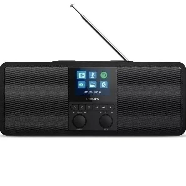 Philips DAB+/FM Internet Radio Clock Bluetooth Spotify Speaker With Wireless Phone Qi Charging Pad