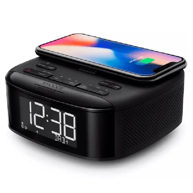 Philips TAR7705 Bluetooth Alarm Clock Radio with Wireless Phone Qi Charger