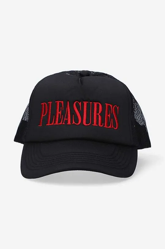 PLEASURES baseball cap Lithium Trucker black color