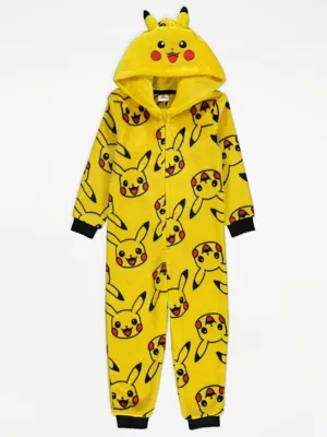 Pokémon Pikachu Yellow Hooded Fleece Onesie | Kids | George at ASDA