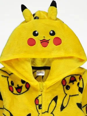 Pokémon Pikachu Yellow Hooded Fleece Onesie | Kids | George at ASDA